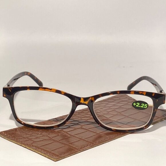Reading Glasses 2.25 Tortoise with Decorative Silver Detail Readers NWT - Picture 2 of 7